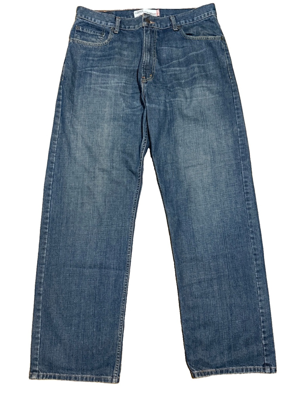 Y2K Levis 569 Loose Straight Baggy Jeans Mens 36 x 34 Wide Leg Dark Wash Faded
